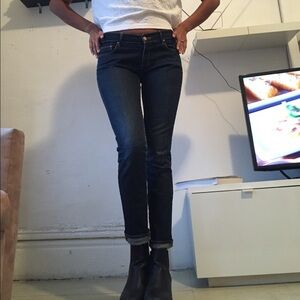 Dark‎ wash skinny denim jeans